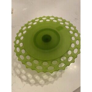 Westmoreland Doric Pattern Cake Plate Stand In Satin Green Collectible